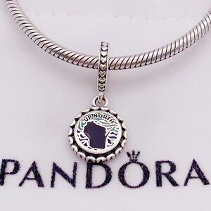 Michigan Genuine PANDORA Up North WJ Silver Dangle Charm